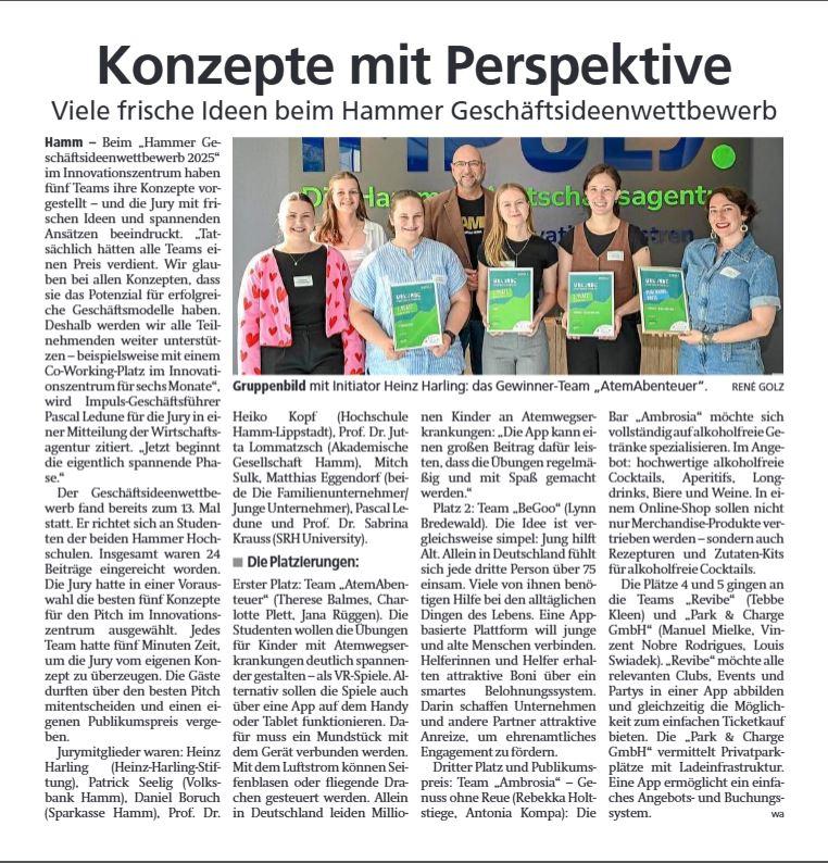Artikel im Westfälischen Anzeiger vom 15.07.2025